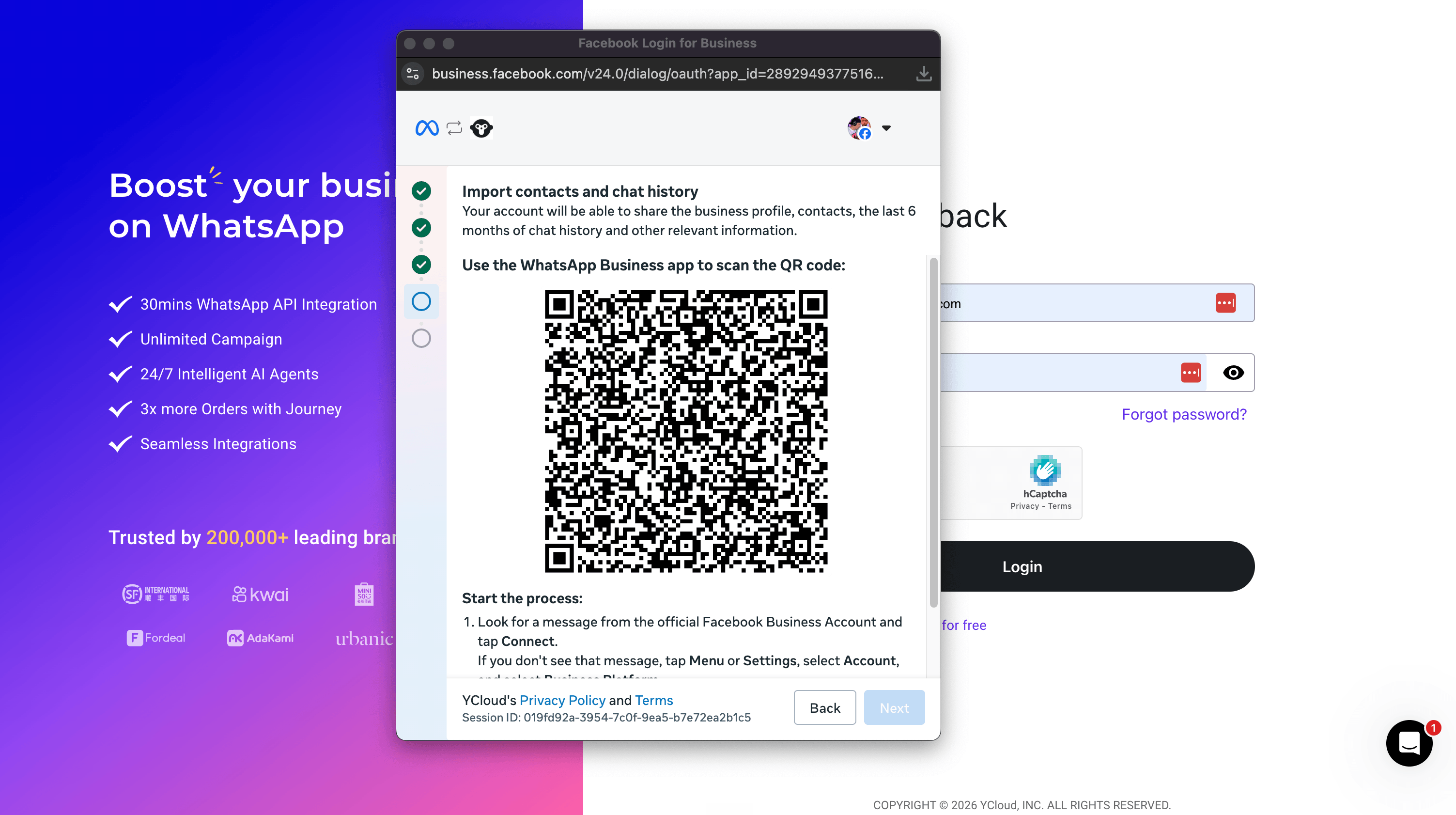 Código QR para escanear con WhatsApp Business